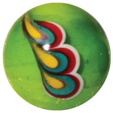Pfauenfeder - grün 22mm