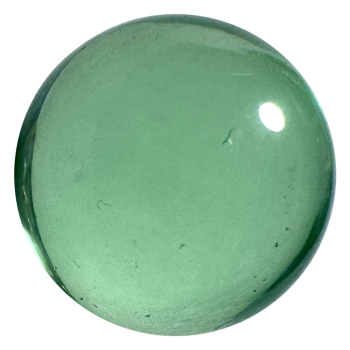 Meerglas 16mm: Murmel aus durchscheinend hellgrünem Glas