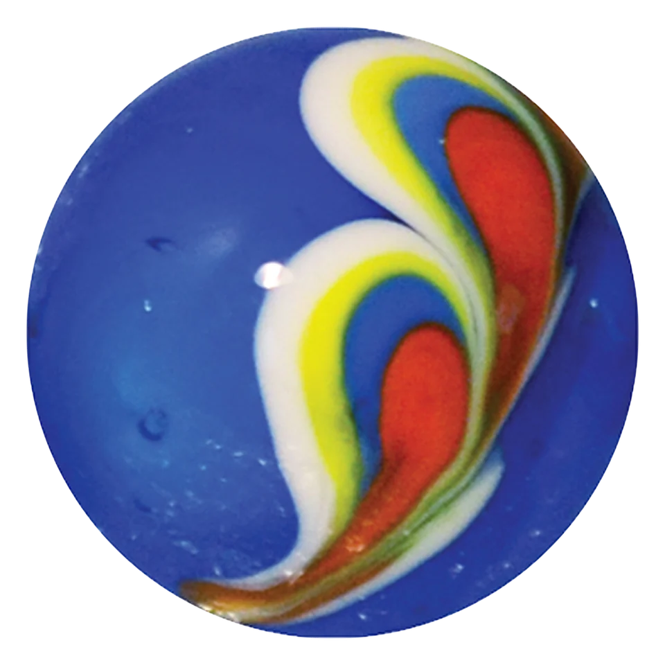 Pfauenfeder - blau 22mm